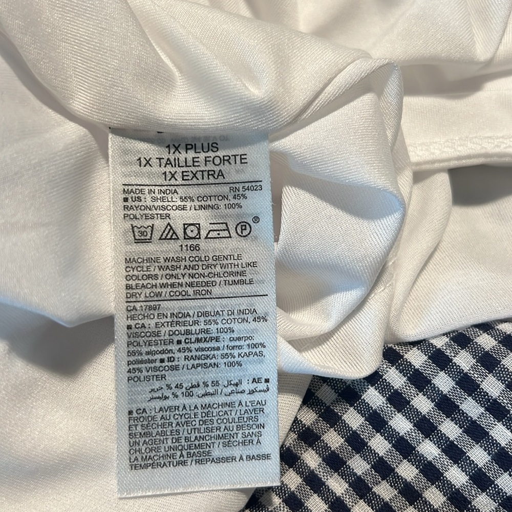 Old Navy Gingham Ruffle Off The Shoulder MIDI Dress Plus Size 1X - Picture 7 of 7